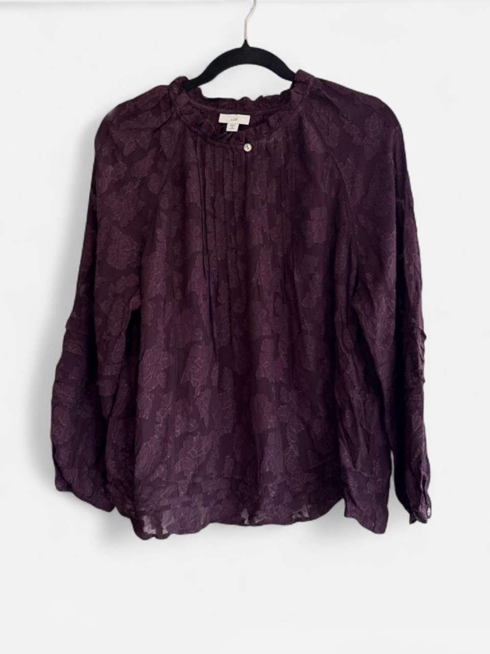 J. Jill Plum blouse size M boho cottage romantic Corpcore office casual business